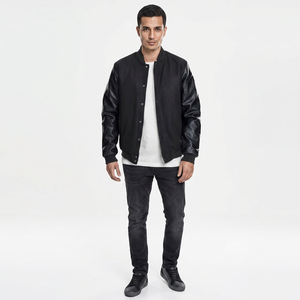 Fashionable FINER THREADS <b>Men's</b> Varsity <b>Jackets</b> for Winter Breathable Design <b>Long</b> Sleeves Stand Collar 100% Cotton Custom Logo - Product Image 1