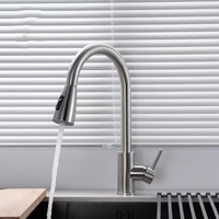 Robinet de cuisine en acier inoxydable à eau chaude et froide, avec douchette extractible, le plus vendu