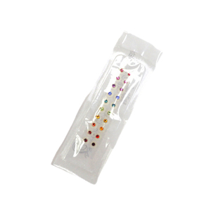 Pegatinas de punto de oreja de cristal transparente de arcoíris de colores, parches de frijol Auricular, parches de semillas de oreja de masaje, pasta de presión de acupuntura - Product Image 5