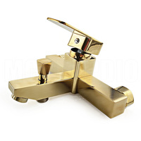Ensemble de robinet de douche de bain en zinc poignée unique finition chromée motif de pulvérisation de pluie Design élégant en or brossé pour les hôtels