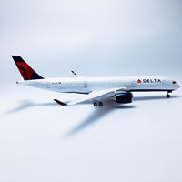 Geüpgradede 47cm spraakgestuurde LED-lichtstrip wiel van harsmateriaal A350 vliegtuigmodel A350-900 Delta Air Lines kleurenverpakking