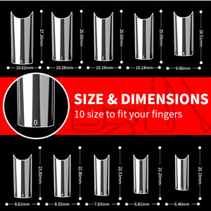 ZRKGEL Appuyez sur les ongles 500pcs clair faux acrylique ongles conseils demi-couverture conseils français pointu cercueil <span class=keywords><strong>ballerine</strong></span> c courbe ongles pointe - Product Image 5