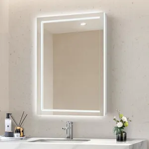 Mirror for Bathrooms with Led Lights and Back in Aluminum Diameter Mirrored Acrylic Frontlit Rectangle Mirror for Hotel