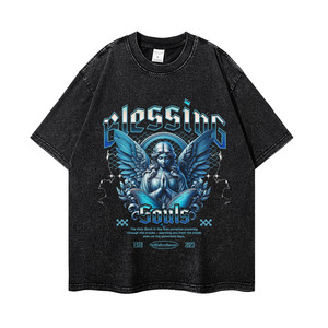 เสื้อยืดคอตตอนไซส์ใหญ่ พิมพ์ลาย แขนสั้น ระบายอากาศดี แบรนด์เทรนดี้ สไตล์วินเทจ ลายดอกไม้ ทรงหลวม สตรีทแวร์ สไตล์อเมริกัน - Product Image 2