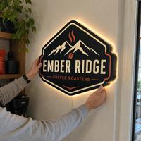 Enseigne en acrylique rétroéclairée sur mesure, forme ronde ou octogonale, boîte à lumière LED pour enseigne murale de magasin ou entreprise