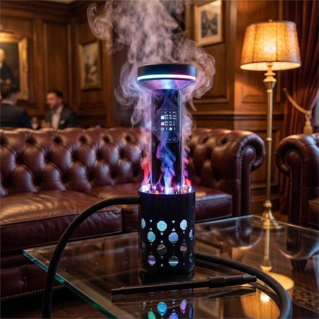 2026 Factory Wholesale Luxury Electric Hookah Shisha LED Ambient Lighting Portable Rechargeable E-hookah Smoking Accessories
