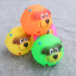 最新宠物橡胶狮子头玩具互动吱吱狗乳胶玩具