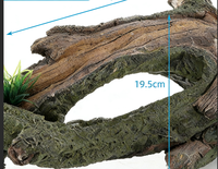 Décoration d'aquarium en résine en forme de bois flotté, cachette pour reptiles avec plantes artificielles pour aquarium, terrarium de dragon barbu, gecko, lézard