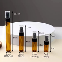 Flacon pulvérisateur de parfum en verre 3ml 5ml 10ml Transparent Ambré Rechargeable Atomiseur à fine brume Contenant d'échantillon cosmétique de voyage