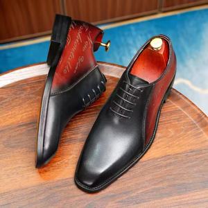 Zapatos Brogue de cuero genuino y gamuza suave con bordes perforados y suela ligera, zapatos casuales para hombre, zapatos de vestir a la moda. - Product Image 4