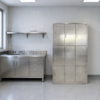 Casier en acier inoxydable SCEELAB, plusieurs modèles, compartiment à chaussures en option, armoire, placard, usage commercial, école, atelier, cabinet dentaire