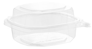 Récipient PET 6x6 transparent et écologique en matériaux recyclés pour sandwichs, salades et repas à emporter pratiques - Product Image 4