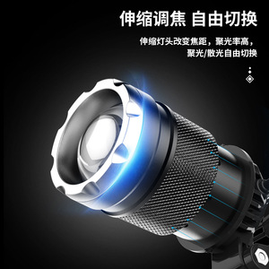 Linterna frontal LED de alta intensidad, 5W, 4000mAh, recargable con zoom para acampar, pescar, explorar, luz de trabajo - Product Image 4