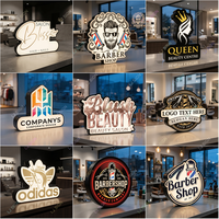 Enseigne lumineuse LED pour salon de coiffure, barbier, décoration lumineuse pour boutique de coupe de cheveux, publicité extérieure pour entreprise
