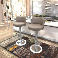 Tabouret de bar Disen moderne, réglable, avec cadre stable en acier inoxydable, accoudoir articulé, tissu en velours de luxe, design antique, pour bar