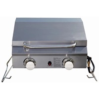 Populaire HF argent acier inoxydable petite table barbecue intégré gril à gaz électronique impulsion allumage pliant jardin cuisine extérieure