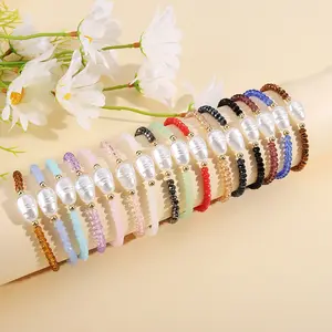 Neu in 16 Farben Mode Einfache unregelmäßige Perle Armband Multi-Element Glasperlen Böhmen hand gefertigte Ornamente für Frauen