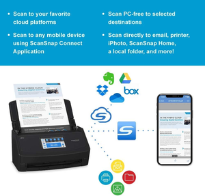 เครื่องสแกนเอกสาร ScanSnap IX1600 ขนาด A4 หน้าจอสัมผัส ไร้สาย USB ความเร็ว 40 หน้าต่อนาที รองรับ ADF 50 แผ่น ใช้ได้ทั้งที่บ้านและสำนักงาน - Product Image 5
