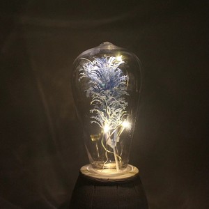 Lampe LED en verre en forme de dôme avec gazon artificiel bleu et base en ciment, veilleuse décorative pour la maison et Noël - Product Image 4