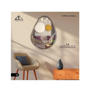 Bring Style And Durability Together With This Hammer Design SS PVD Frame <b>Mirror</b> Made From Premium SS 304 <b>For</b> <b>Long</b> Lasting - Product Image 5