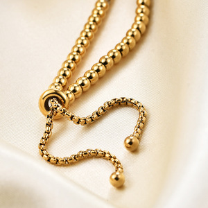 Fashion Round <b>Bead</b> <b>Bracelet</b> 15MM Stainless Steel Adjustable Personalized Gift Unisex Jewelry - Product Image 3