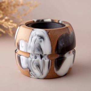 Brûleur d'encens en bois et résine écologique, durable, au design élégant, pour mariage royal, parfum religieux aromatique - Product Image 1