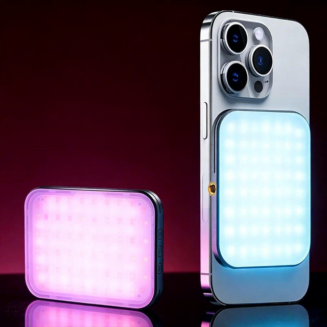 Portable Magnetic RGB LED Clip-On Fill Light Camera Phone Selfie Light Mini Video Light for Live Streaming Makeup Vlogging