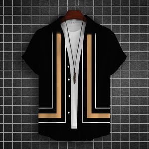 <span class=keywords><strong>Camicia</strong></span> Estiva da <span class=keywords><strong>Uomo</strong></span> <span class=keywords><strong>a</strong></span> <span class=keywords><strong>Righe</strong></span> e Quadri, Top Rosso, Abbigliamento da Spiaggia, <span class=keywords><strong>Camicia</strong></span> <span class=keywords><strong>Bianca</strong></span> e Nera con Bottoni, Manica Corta Stampata - Product Image 5