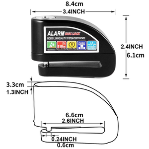 Hệ thống báo động chống trộm xe máy 110dB chống nước, âm lượng cao, kèm dây cáp, khóa đĩa phanh xe đạp - Product Image 2