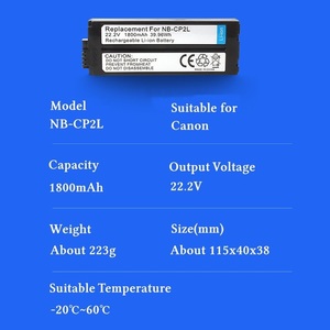 Batería de 1800mAh para impresoras fotográficas <span class=keywords><strong>Canon</strong></span>, batería de mAh, para <span class=keywords><strong>SELPHY</strong></span>, <span class=keywords><strong>CP510</strong></span>, CP600, CP800, CP900, CP1200, CP1300, CP1500, 1, 2, 2, 2, 1, 2, 1, 2, 2 - Product Image 2
