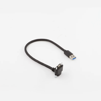 Kabel USB 3.0 Tipe-C Sudut Kanan dengan Pengunci Sekrup Ganda ZED 2i StereoLabs 0.3m 1.5m 3m untuk Mesin Visi Industri dan Robotika