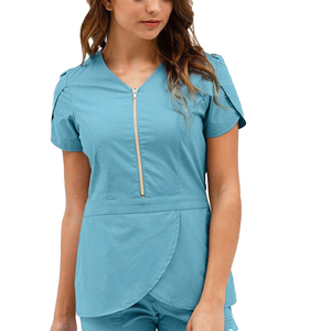 Uniforme d'infirmière élégant, blouses d'infirmière, uniforme de gommage d'<span class=keywords><strong>anatomie</strong></span> gris, fermeture éclair avant pour femmes, joggeurs - Product Image 3