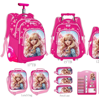 Ensemble de sacs à roulettes scolaires 11-en-1 avec grandes roues de 17 et 15 pouces, sac à déjeuner et trousse à crayons, sac à dos pour enfants, emballé en boîte colorée