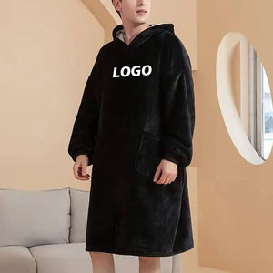 High Quality Heavyweight Oversized Custom Logo Blank Design 700 Gsm <strong>Hoodie</strong> Blanks <strong>Men</strong> Winter Fleece Boxy <strong>Snuggle</strong> <strong>Hoodie</strong> Blanket - Product Image 2