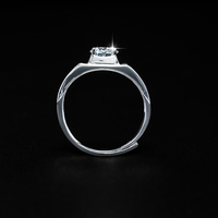 Bague en Moissanite GRA 1CT couleur D VVS en Argent Sterling S925, passe le test du stylo, pour femmes et hommes, pour mariage