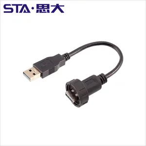 Adaptador USB 2,0 IP67, Conector de montaje en Panel resistente al agua IP67, macho y hembra