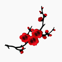 Patchs brodés personnalisés fleur de prunier, appliques thermocollantes brodées fleur de prunier