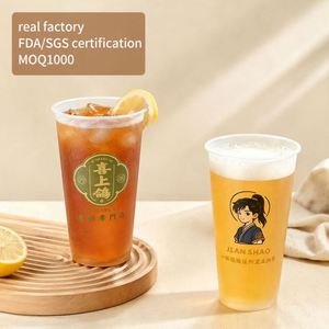 Vaso de Plástico PP para Bebidas de Autoservicio para Kiosco Inteligente, Boca de 90 mm, Impresión OEM, Apilable, Llenado Automático, Desechable, 24 oz, Logotipo Personalizado - Product Image 1