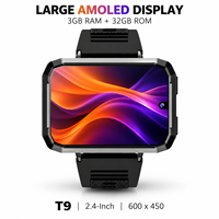 Jam Tangan Pintar 4G T9 dengan Layar AMOLED 2,4 Inci Nano SIM Android 10 dan RAM 3GB Penyimpanan 32GB