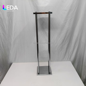 LEDA Wedding Centerpiece Silver <b>Square</b> Metal Flower Stand Party Decoration for Wedding Decor - Product Image 6