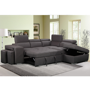 Modern tasarım koltuk takımları için oturma odası <span class=keywords><strong>l</strong></span> şekli kanepe set cum yatak ile osmanlı depolama - Product Image 4