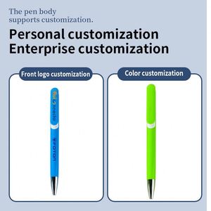 Stylo bille publicitaire en plastique au design unique, impression numérique, logo personnalisé, encre bleue, 14,5 cm, promotion publicitaire - Product Image 2