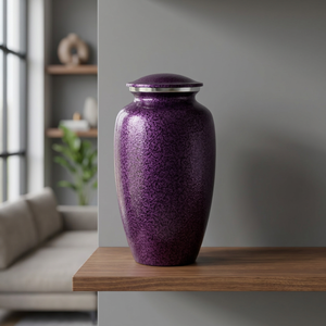 Urne funéraire en verre violet, vase commémoratif, récipient pour cendres, 200-220 pouces cubes, cadeau durable pour le souvenir, pour cimetière et maison indienne - Product Image 1