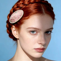 Pince à cheveux de luxe en alliage de brocart chinois avec perles, motif géométrique classique, pour femmes, accessoires de fête, pince à cheveux personnalisée en forme de fleur pour filles, motif dessin animé