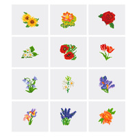 Kit de Peinture Diamant Exquis Songwoo DIY - Mini Art Pixelisé de Fleurs Nature Mortes - Petite Image Sans Cadre