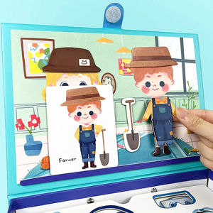 <span class=keywords><strong>Livre</strong></span> de puzzle magnétique cognitif pratique pour enfants - Jouet d'habillage pour le jeu créatif et le développement des compétences précoce - Product Image 2