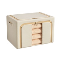Vente en gros 100L grande boîte de rangement Oxford tissu carré en aluminium à ouverture frontale couette pliable tissu conteneur 10kg tissu organisateur