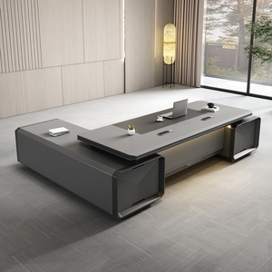 Escritorio de Oficina Moderno en Forma de L de Madera de Lujo al Mejor Precio, Convertible, para Jefe o Gerente - Product Image 1
