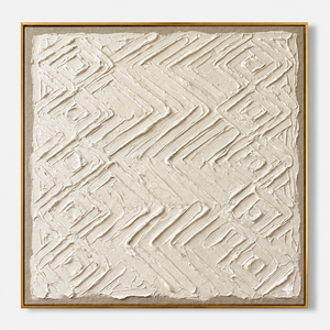 Abstract Handmade Canvas Art Embossed Circles Earth Tones <b>Framed</b> Minimalist Wall Decor - Product Image 3