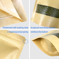 Sachets Doypack en papier Kraft blanc avec fenêtre et fermeture éclair refermable pour aliments et emballage de fruits secs, impression personnalisée disponible, 100 pièces